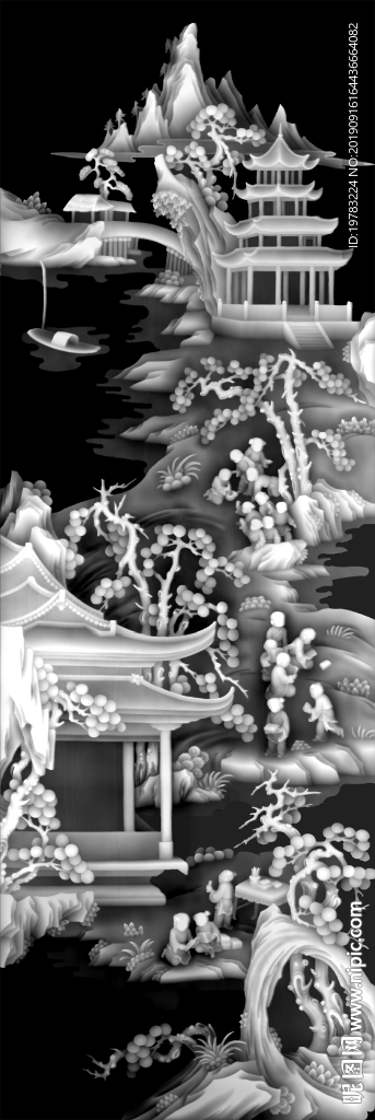 精雕图 灰度图 浮雕图 3D图