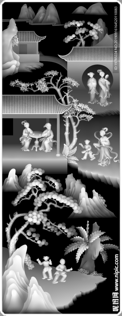 精雕图 灰度图 浮雕图 3D图