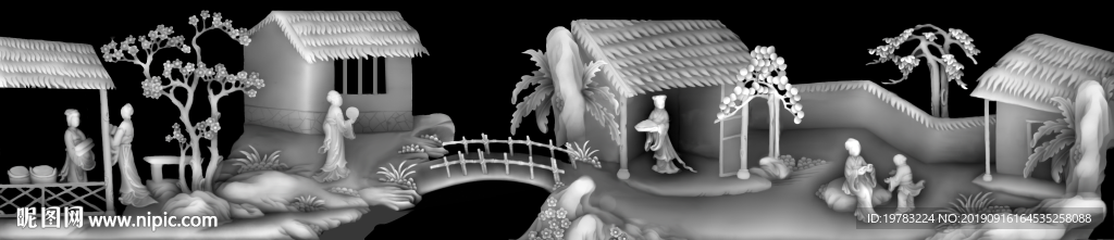 精雕图 灰度图 浮雕图 3D图