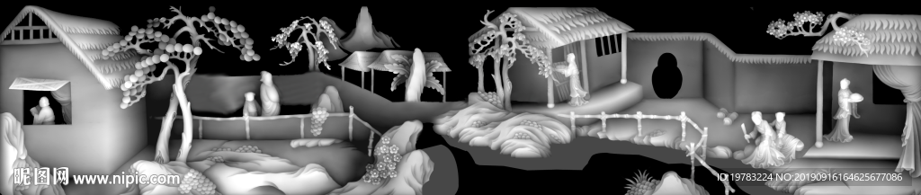 精雕图 灰度图 浮雕图 3D图