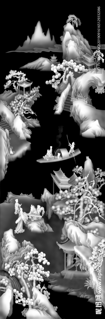 精雕图 灰度图 浮雕图 3D图