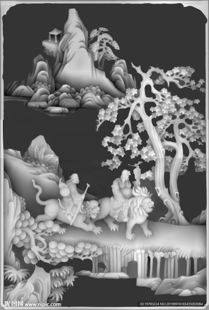 精雕图 灰度图 浮雕图 3D图