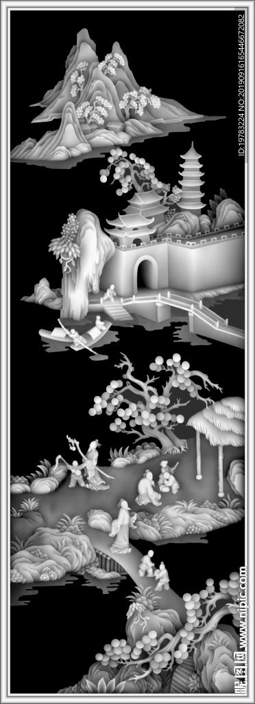 精雕图 灰度图 浮雕图 3D图