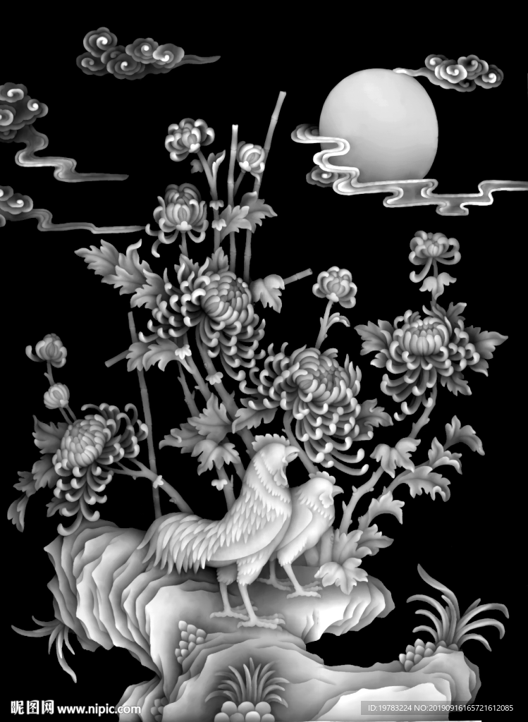 精雕图 灰度图 浮雕图 3D图