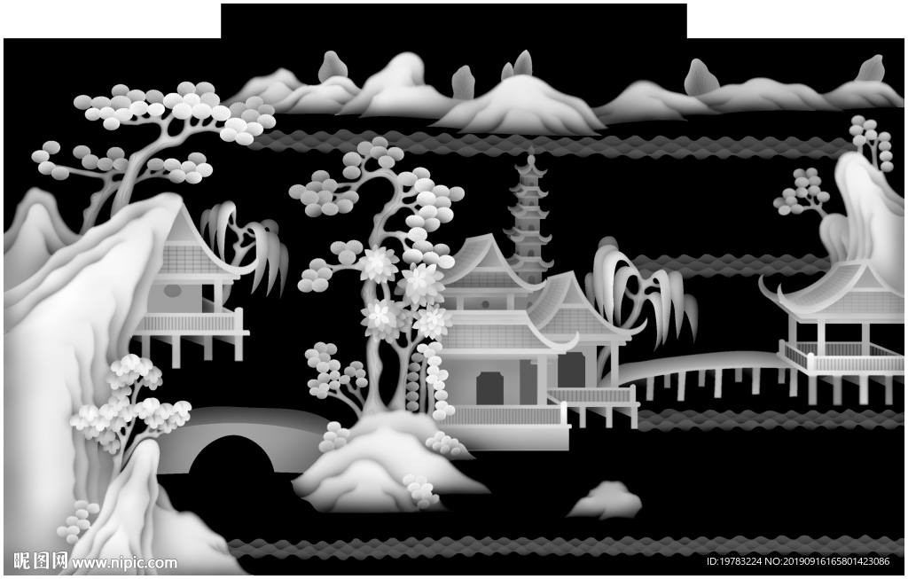 精雕图 灰度图 浮雕图 3D图