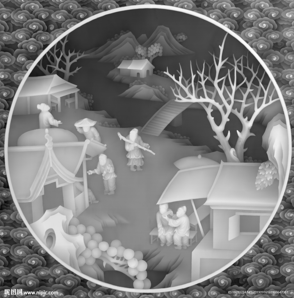 精雕图 灰度图 浮雕图 3D图