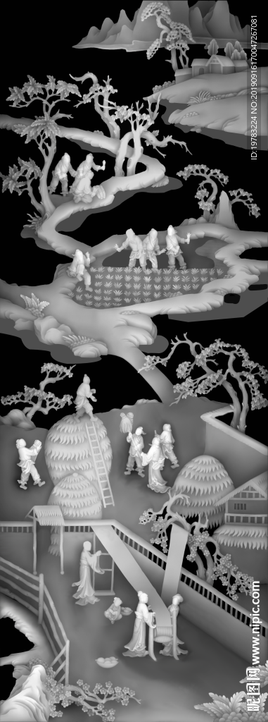 精雕图 灰度图 浮雕图 3D图