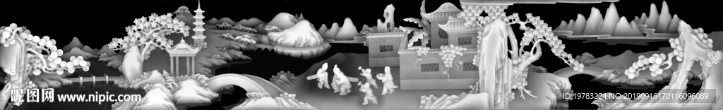 精雕图 灰度图 浮雕图 3D图