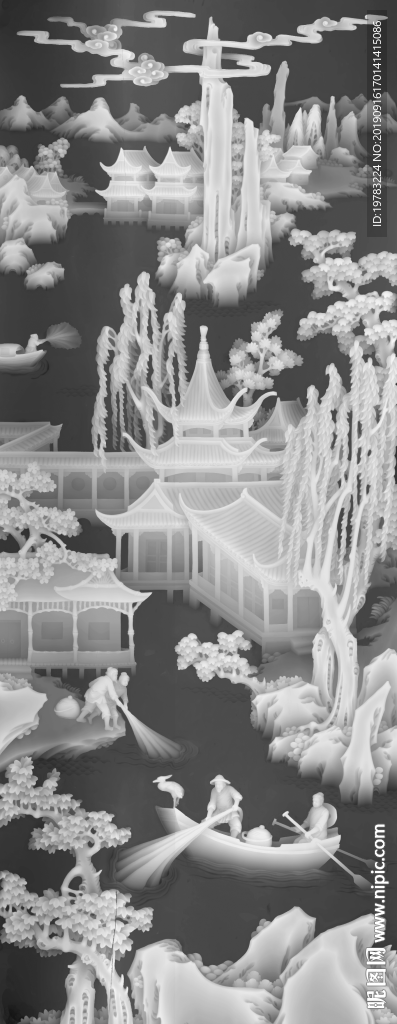 精雕图 灰度图 浮雕图 3D图