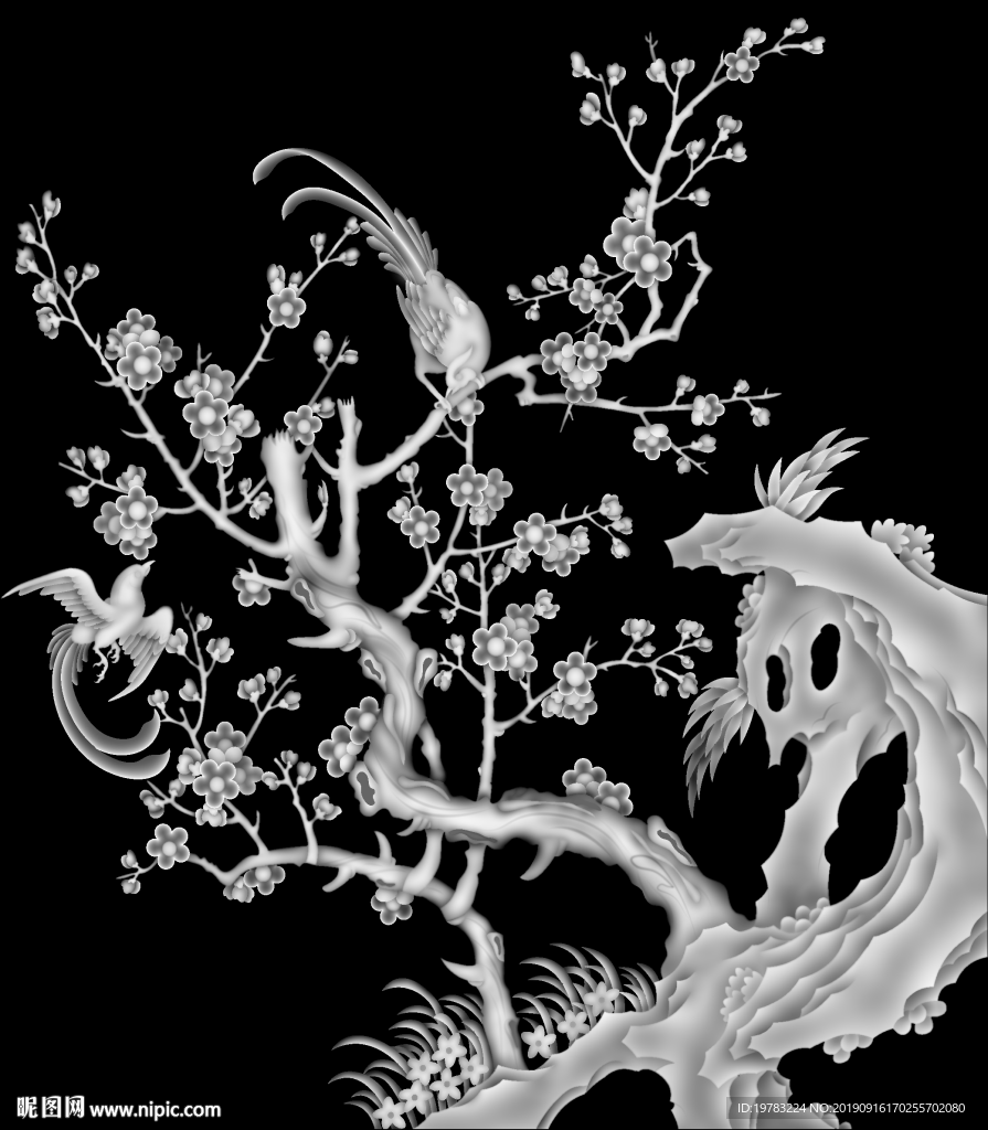 精雕图 灰度图 浮雕图 3D图