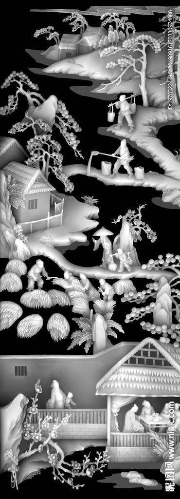 精雕图 灰度图 浮雕图 3D图