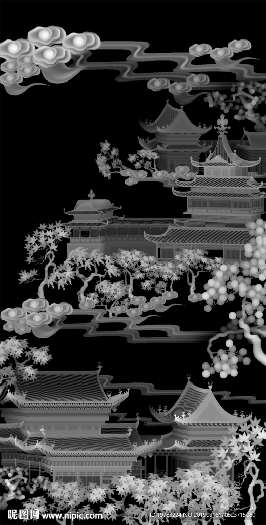 精雕图 灰度图 浮雕图 3D图