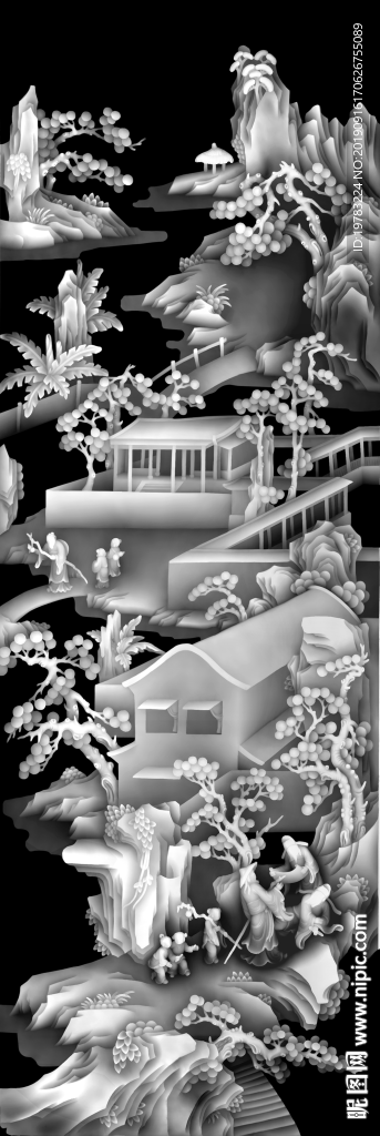 精雕图 灰度图 浮雕图 3D图