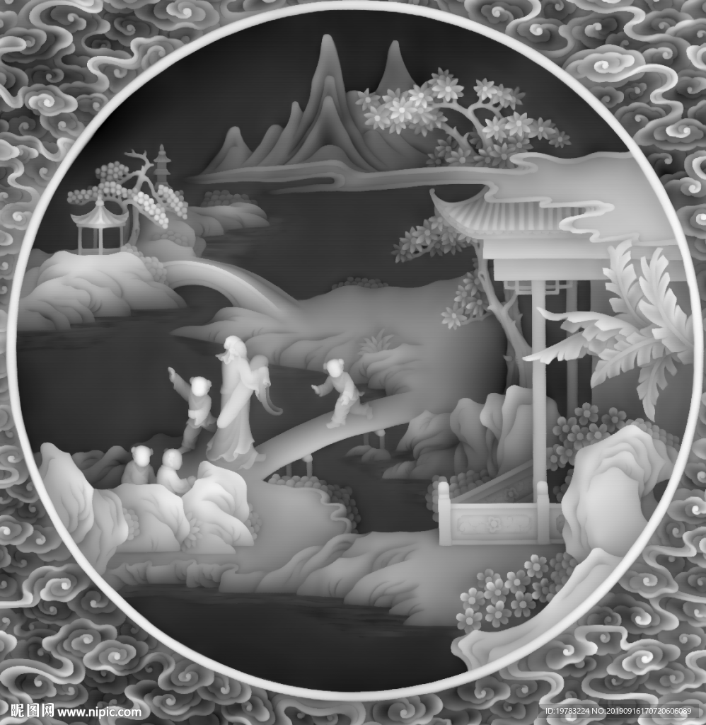 精雕图 灰度图 浮雕图 3D图