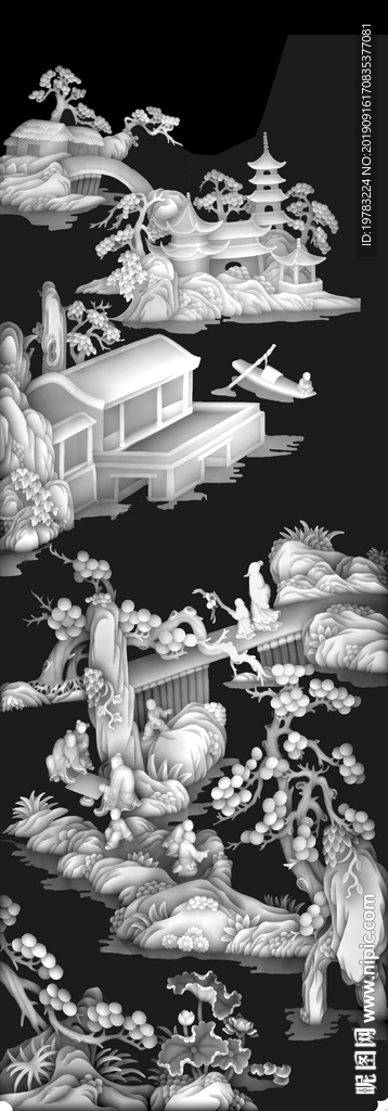 精雕图 灰度图 浮雕图 3D图