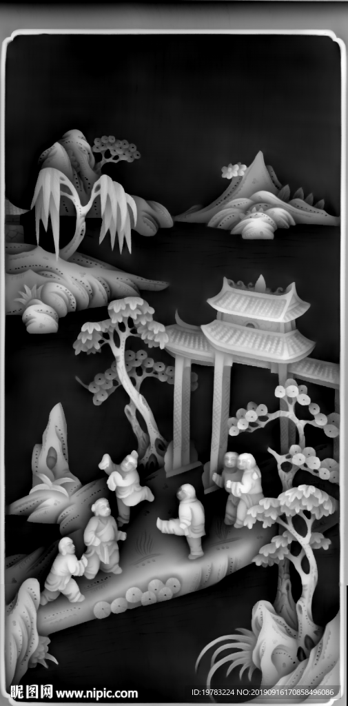 精雕图 灰度图 浮雕图 3D图