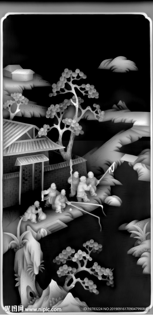 精雕图 灰度图 浮雕图 3D图