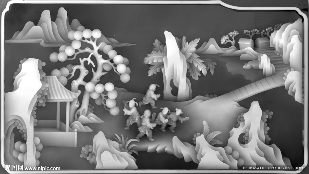精雕图 灰度图 浮雕图 3D图