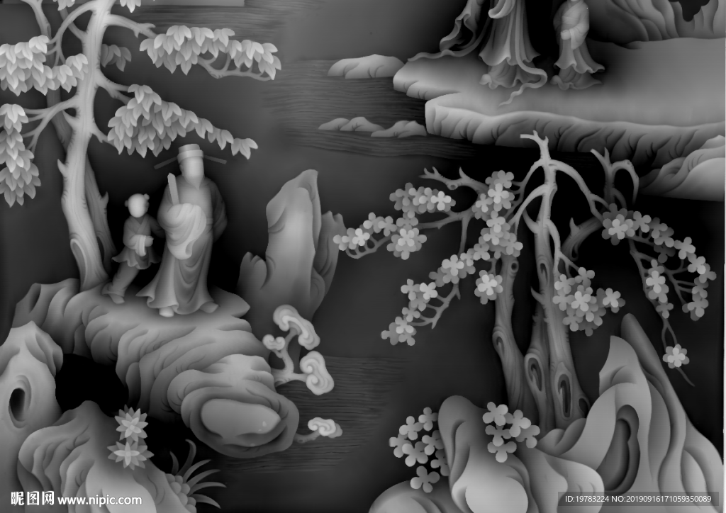精雕图 灰度图 浮雕图 3D图