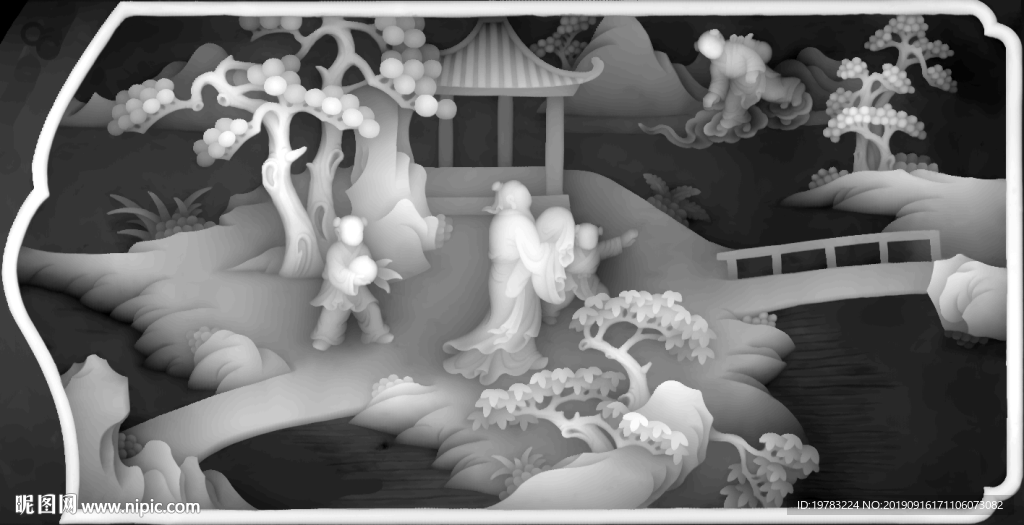 精雕图 灰度图 浮雕图 3D图