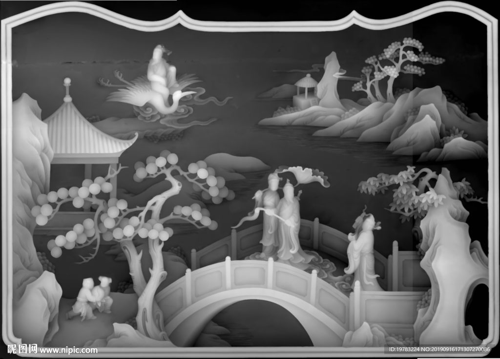 精雕图 灰度图 浮雕图 3D图