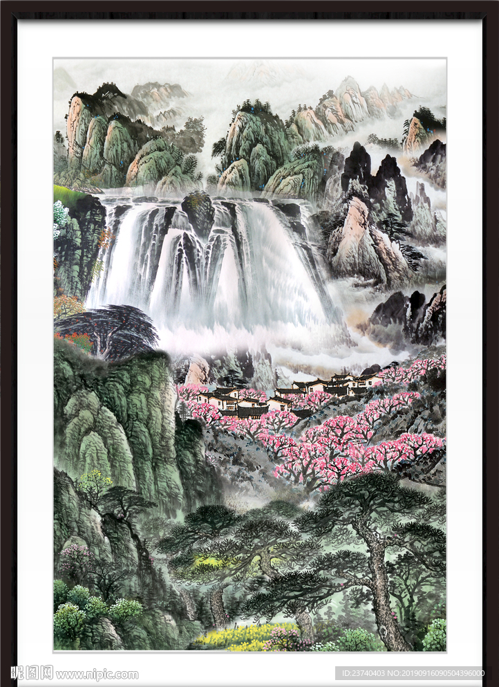 竖幅山水画