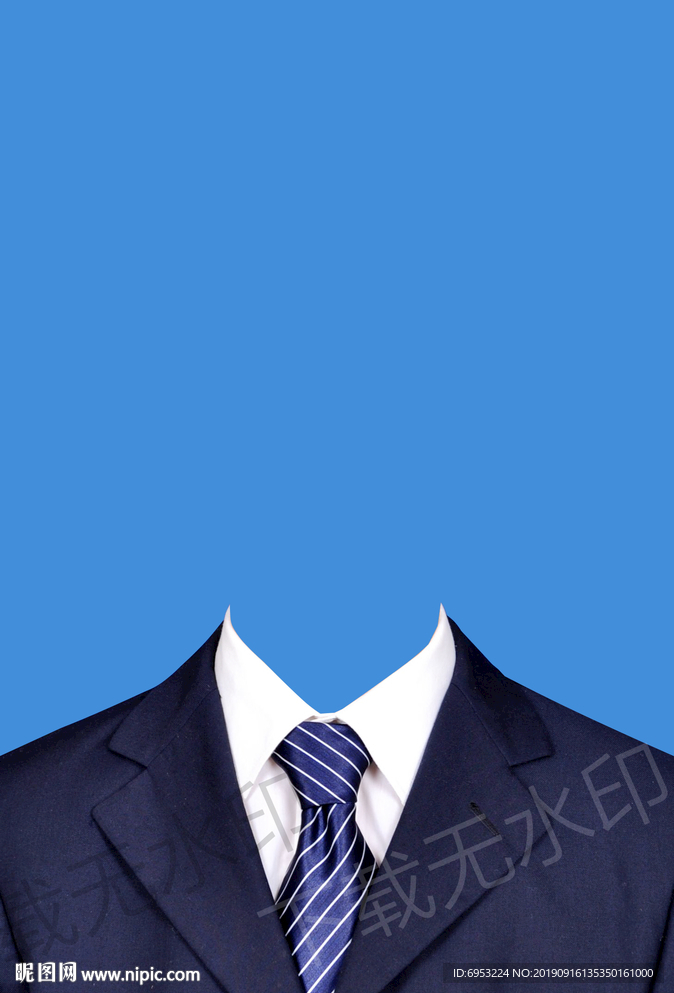 条纹男士证件照模板