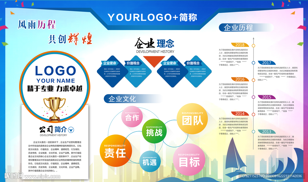企业文化墙城市格调