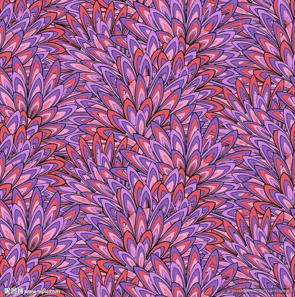 数码印花孔雀翎