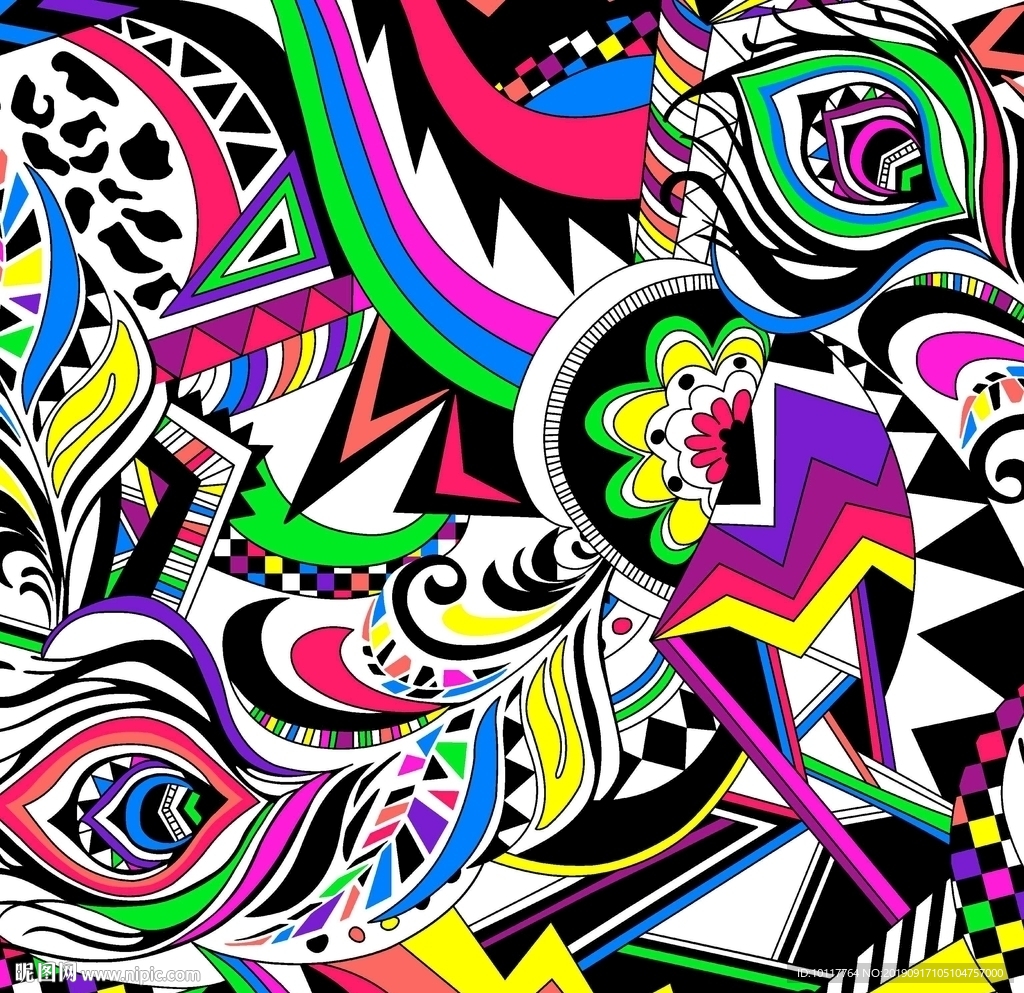 数码印花几何花