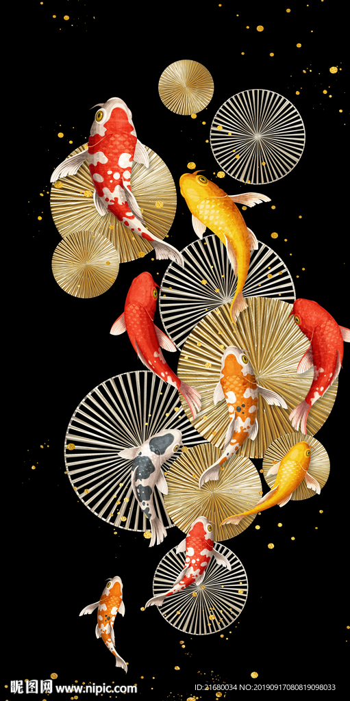 新中式晶瓷装饰画鱼