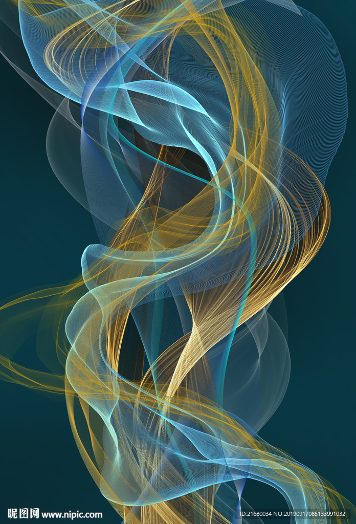 新中式山水抽象线条装饰画