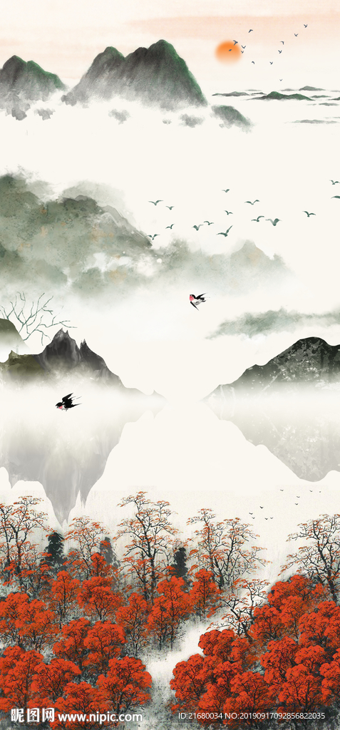 新中式抽象山水装饰画