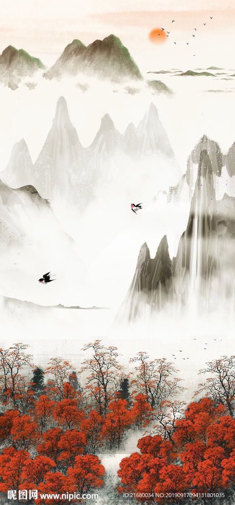 新中式山水装饰画