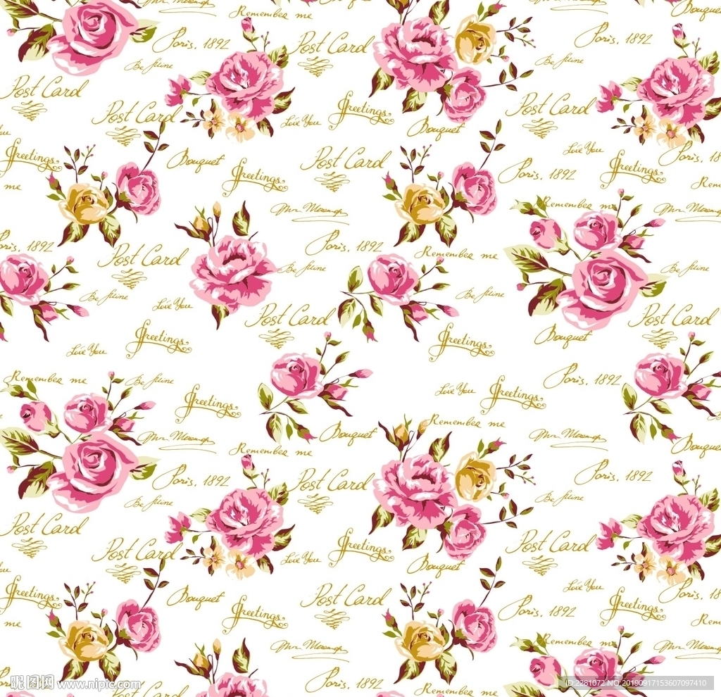 匹装印花，花草