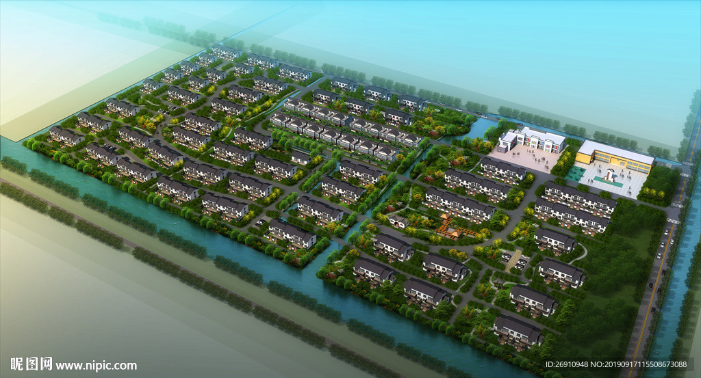 新农村规划鸟瞰图