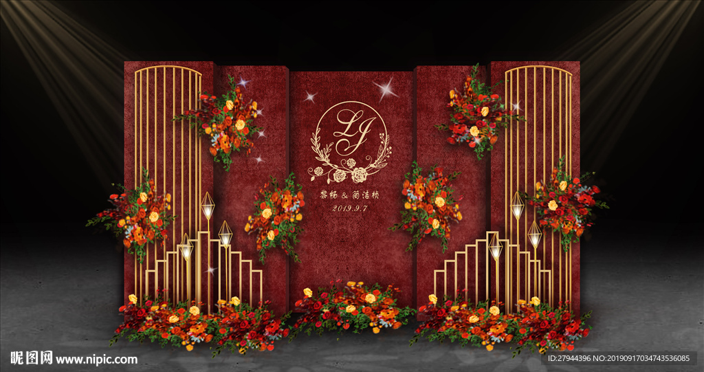 红色婚礼迎宾区