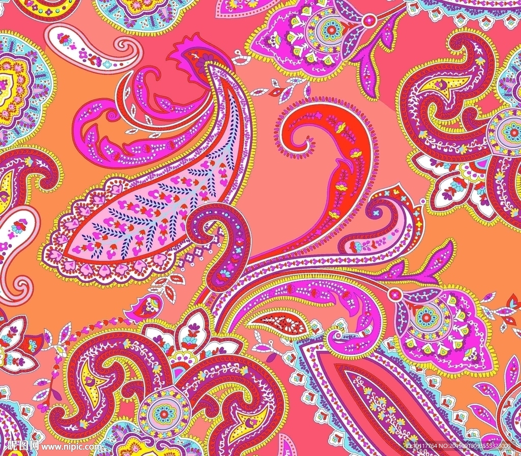 数码印花腰果花