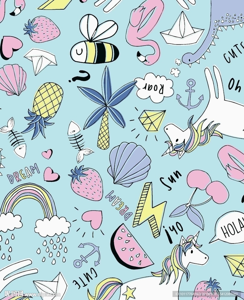 数码印花马草莓