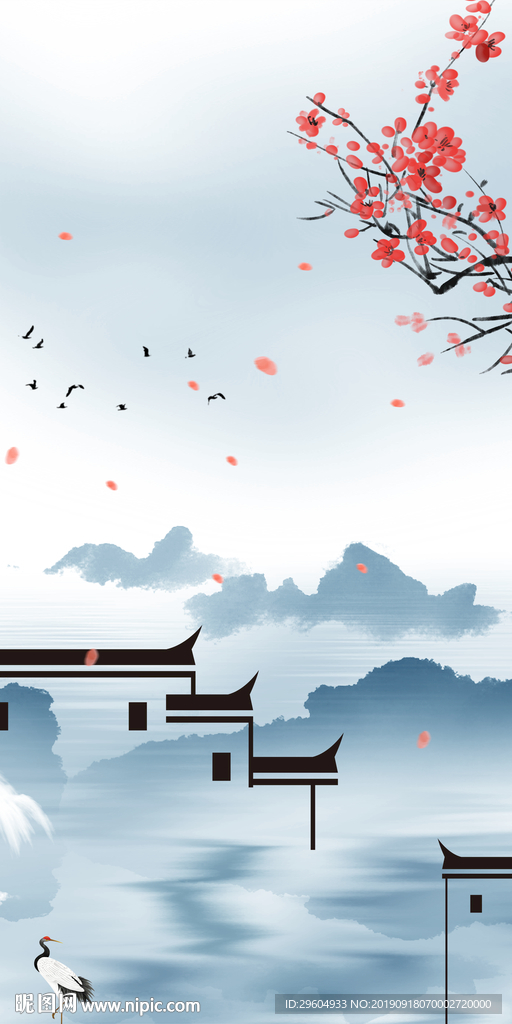 现代山水意境画 TIF分层
