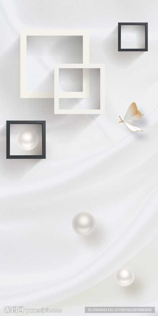 珍珠玄关画 TIF分层画 背景