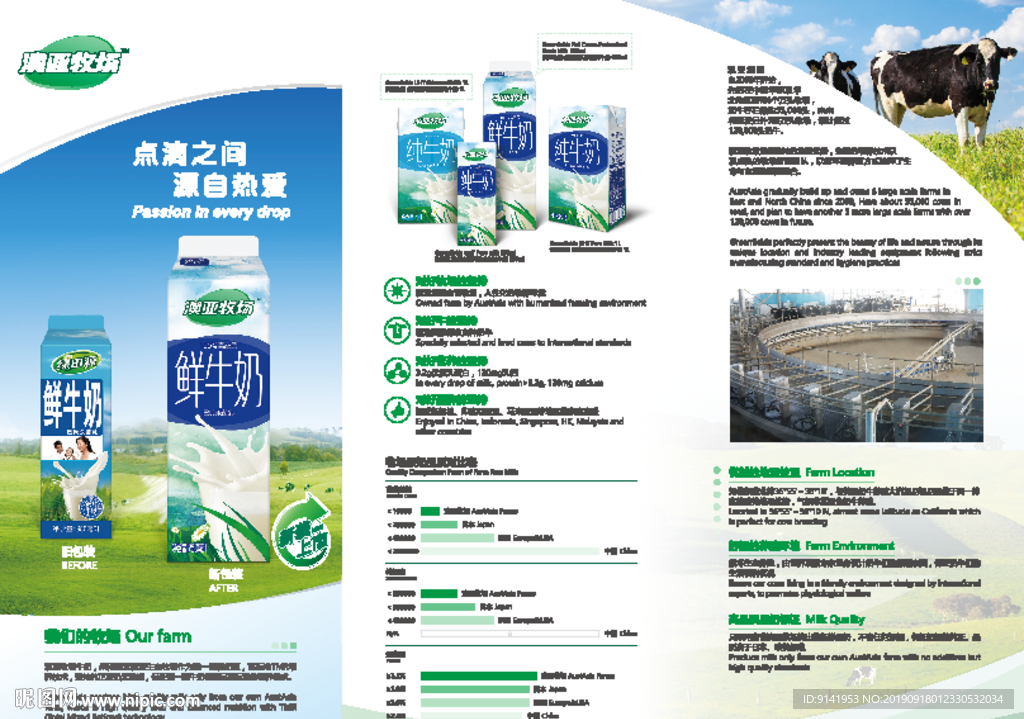 牛奶牧场三折页