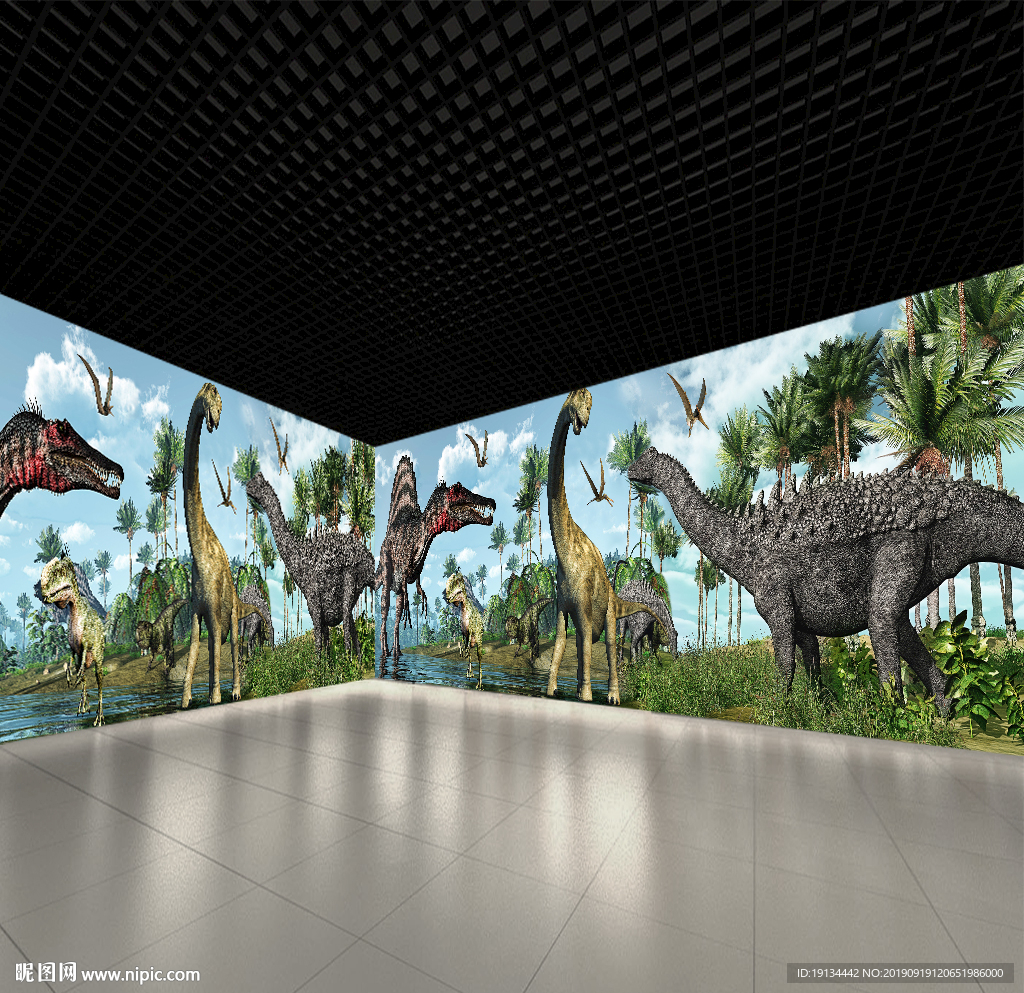 恐龙世纪主题公园大型壁画