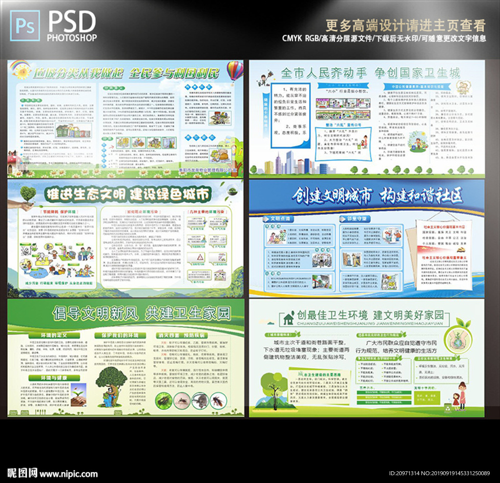 垃圾分类 创建卫生城市 宣传栏