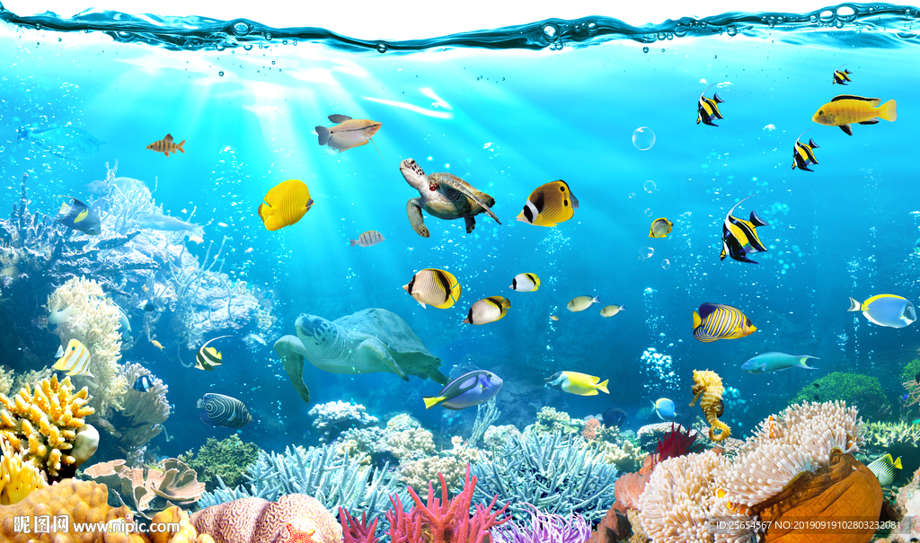 3D海底世界背景墙