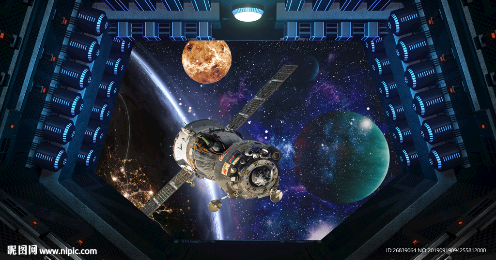 宇宙太空星球背景墙