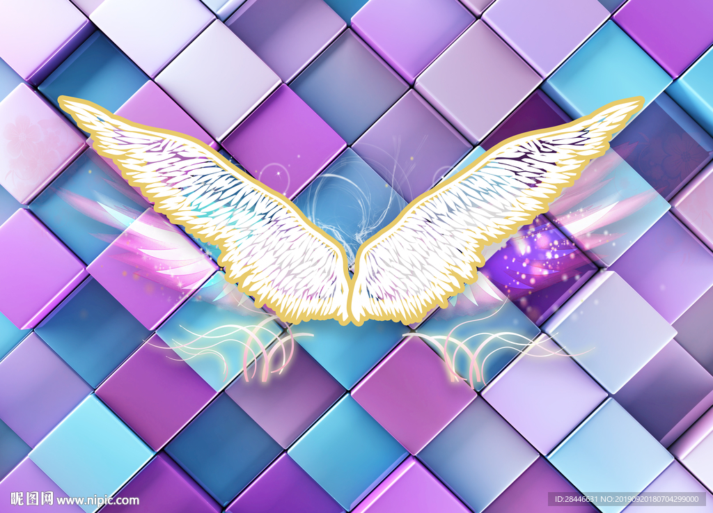 网红翅膀拍照墙