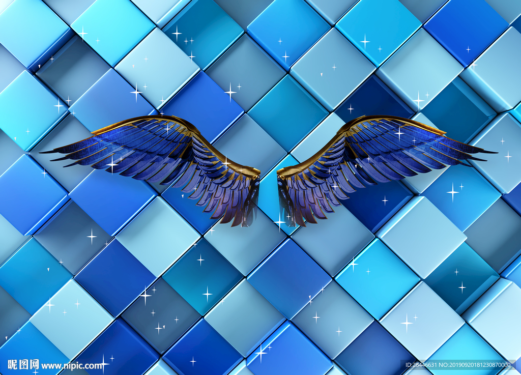 网红翅膀拍照墙