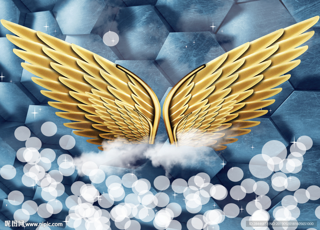 网红翅膀拍照墙