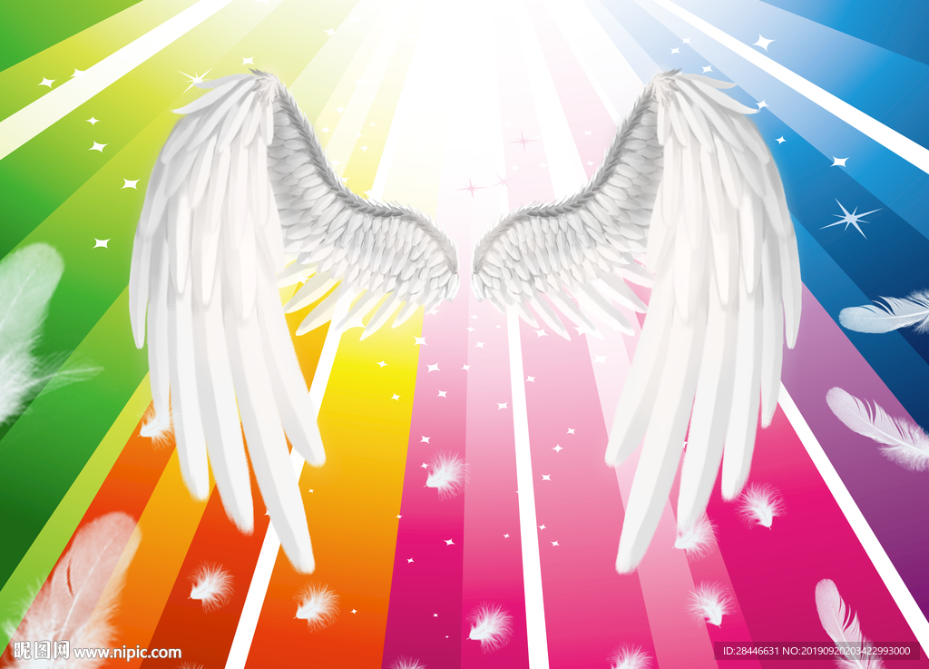 网红翅膀拍照墙